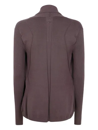 Rick Owens Ribbed Open-front Cardigan In Purple