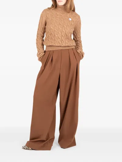 Société Anonyme Cable-knit Turtleneck Sweater In Brown