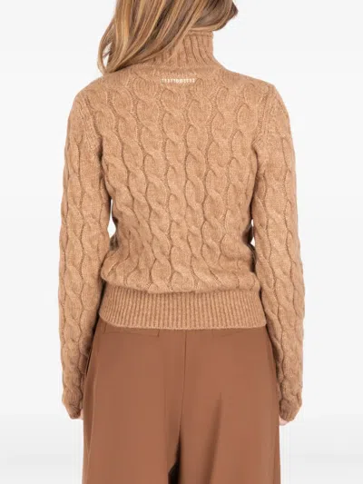 Société Anonyme Cable-knit Turtleneck Sweater In Brown