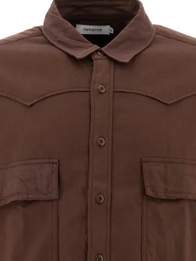 Nonnative Cotton And Silk Blend Shirt In Brown