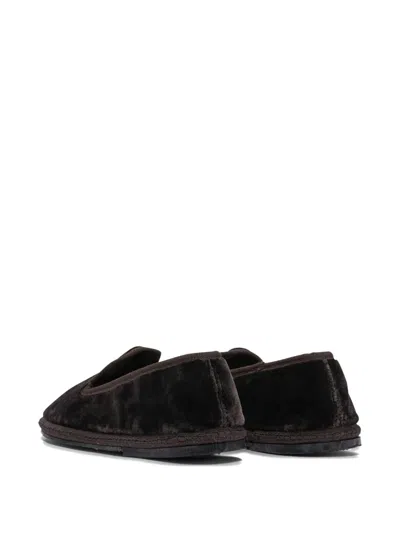 Sentier Velvety Minimalist Slippers With Refined Trim In Black