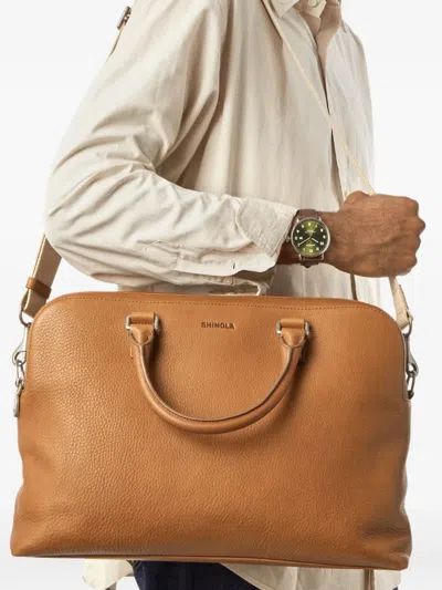 Shinola Leather Briefcase In Neutral