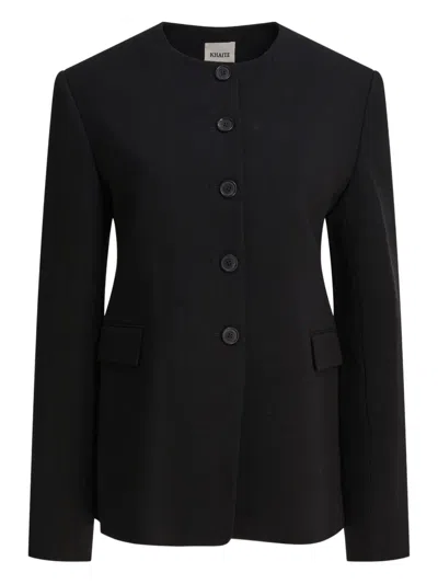 Khaite Jameson Stretch Crepe Jacket In Black