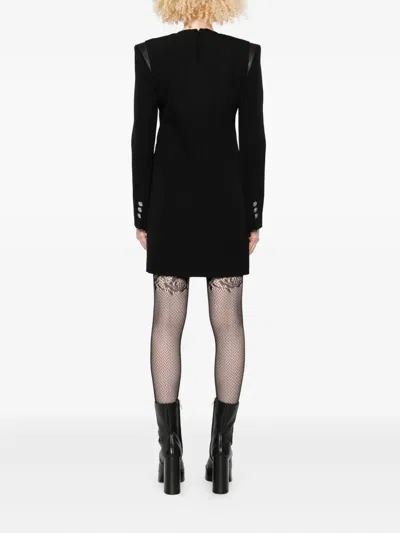 Versace Wool Mini Dress In Black