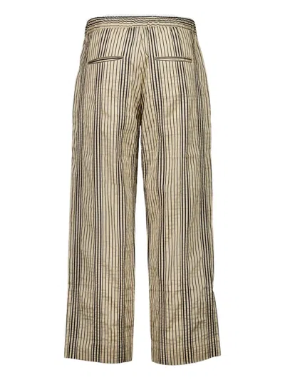 Commas Striped Elasticated-waist Trousers In Neutral