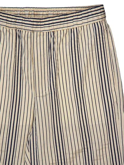 Commas Striped Elasticated-waist Trousers In Neutral