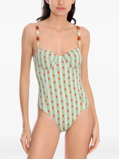 Brigitte Maithe Printed Swimsuit In Green
