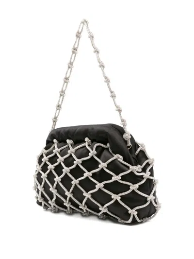 Rosantica Crystal-embellished Shoulder Bag In Black