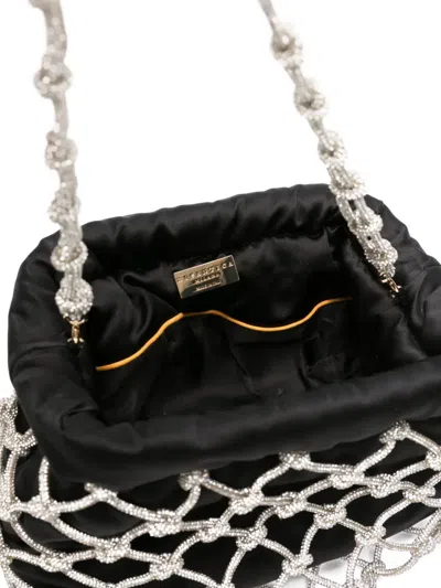 Rosantica Crystal-embellished Shoulder Bag In Black