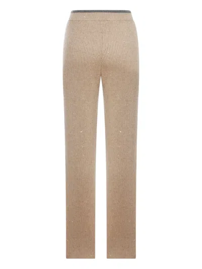 Brunello Cucinelli Cashmere Trousers In Neutral