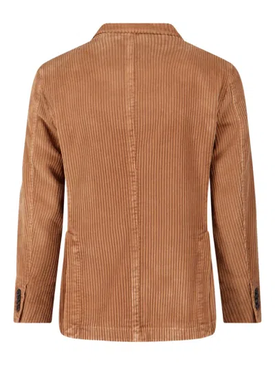 Boglioli Wide Wale Corduroy Double-breasted K-jacket In Brown