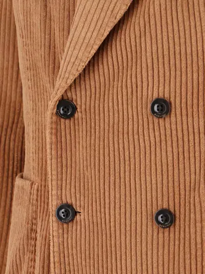 Boglioli Wide Wale Corduroy Double-breasted K-jacket In Brown