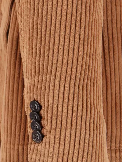 Boglioli Wide Wale Corduroy Double-breasted K-jacket In Brown