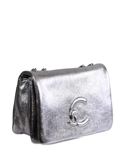 Coccinelle Metallic Chain Shoulder Bag In Silver