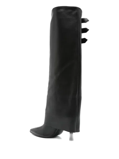 扣环细节小牛皮靴（9厘米）