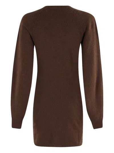 Federica Tosi Mini Dress With Cut-out Detail In Brown
