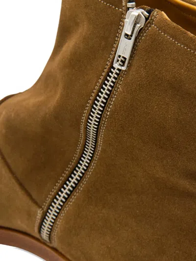 Common Projects Zipped Boot Ankle Boots In Camel Suede In Brown