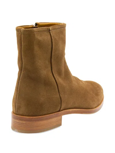 Common Projects Zipped Boot Ankle Boots In Camel Suede In Brown