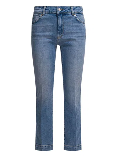 Sportmax Schermo Low-rise Cropped Bootcut Jeans In Blue
