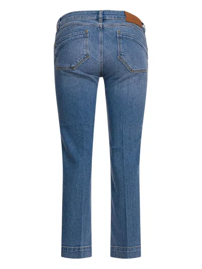Sportmax Schermo Low-rise Cropped Bootcut Jeans In Blue