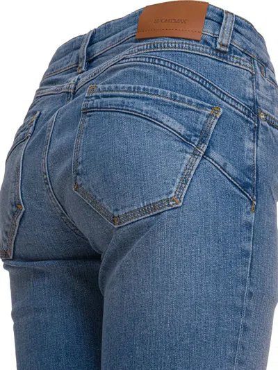 Sportmax Schermo Low-rise Cropped Bootcut Jeans In Blue