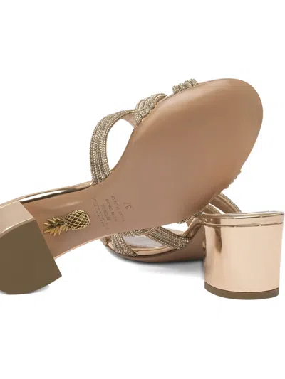 Aquazzura Felix Crystal-embellished Block-heel Sandals In Neutral