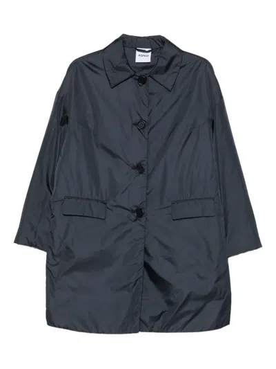 Aspesi Button-fastening Pocket Coat In Blue
