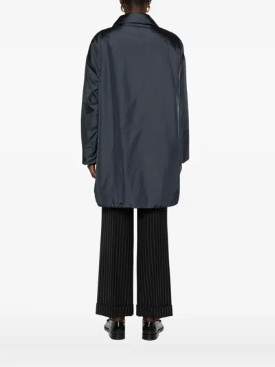 Aspesi Button-fastening Pocket Coat In Blue