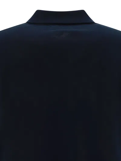 Beams Button-down Cotton Polo Shirt In Blue