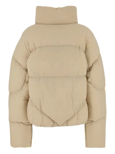 Bacon Hoodless New Order Down Jacket With Hidden Closure In Brown