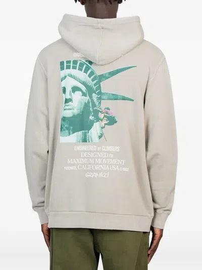 Gramicci Statue Of Liberty Graphic-print Hoodie In White