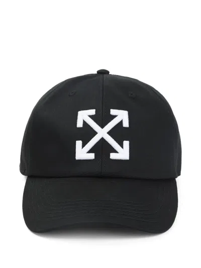 Off-white Arrow Drill Baseball Cap With 3d Embroidery In Black