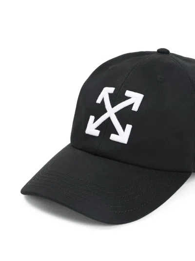 Off-white Arrow Drill Baseball Cap With 3d Embroidery In Black