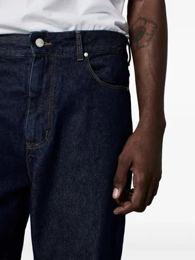 Amapô Patch Denim Straight-leg Jeans In Blue