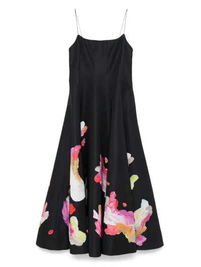 Acler Samstone Placed Floral Gown In Abstract