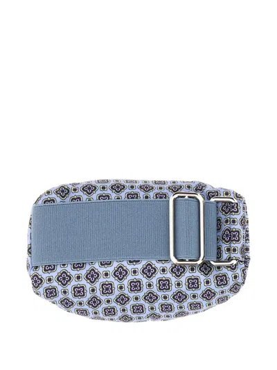 Prada Printed Logo Wallet In Blue