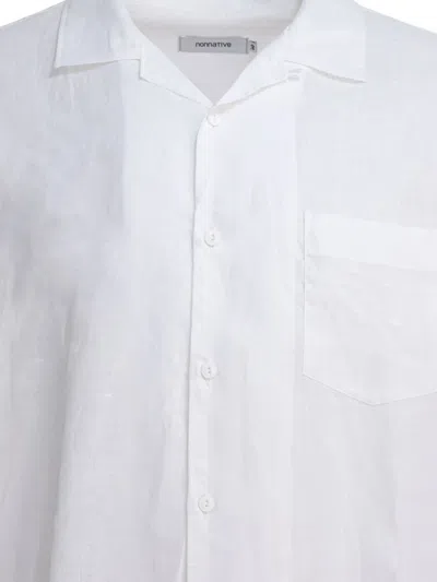 Nonnative Classic Short-sleeved Linen Shirt In White