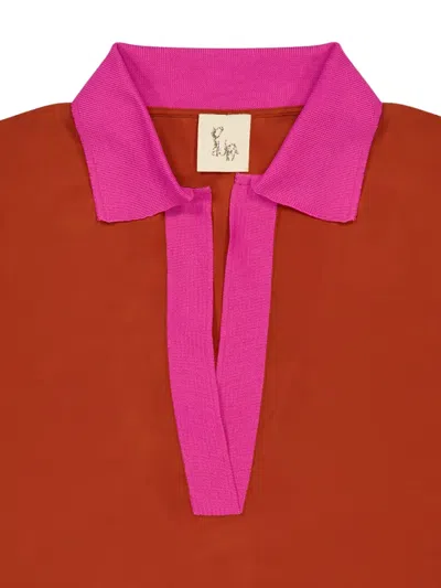 Paula V-neck Blouse In Orange