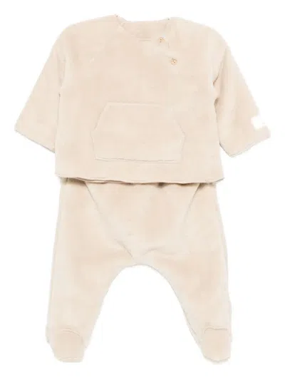 Teddy & Minou Fleece Footed Trouser Set (set Of Two) In Multi