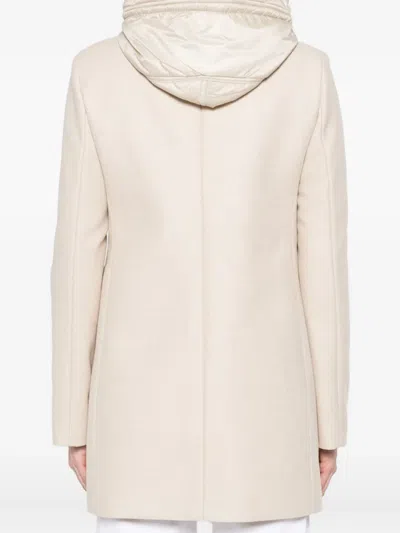 Fay Ivory Short Coat With Tailored Silhouette And Minimalist Design In Neutral
