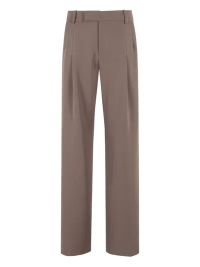Federica Tosi Wide Frescolana Trousers In Brown