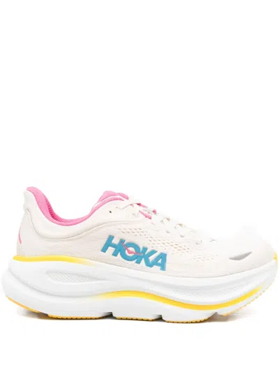 Hoka Womens  Bondi 9 In Alabaster/pink/birch