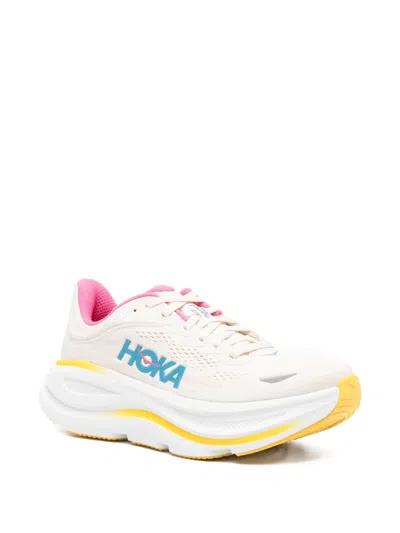 Hoka Womens  Bondi 9 In Alabaster/pink/birch