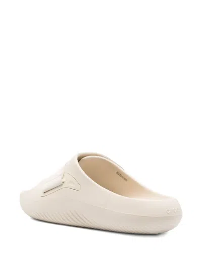 Crocs Mellow Luxe Strap-detail Slides In Neutral