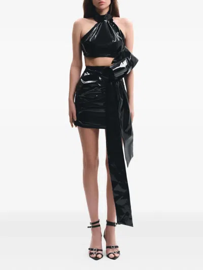 蝴蝶结细节垂坠迷你半身裙