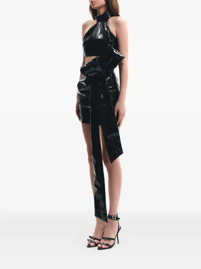 蝴蝶结细节垂坠迷你半身裙