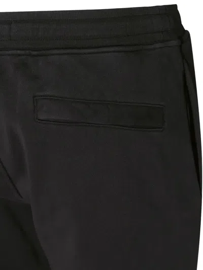 Stone Island Brushed Cotton Joggers With Adjustable Drawstring And Side Logo Badge In Blue