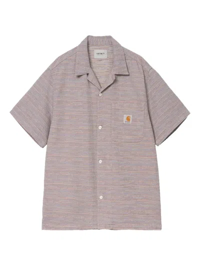 Carhartt Mens Gellar Stripe Multicolor Gellar Striped Short-sleeve Cotton Shirt Xl In Gray