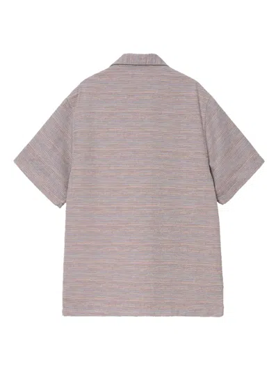 Carhartt Mens Gellar Stripe Multicolor Gellar Striped Short-sleeve Cotton Shirt Xl In Gray