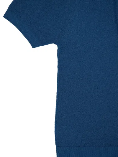 Commas Fine-knit Polo Shirt In Blue